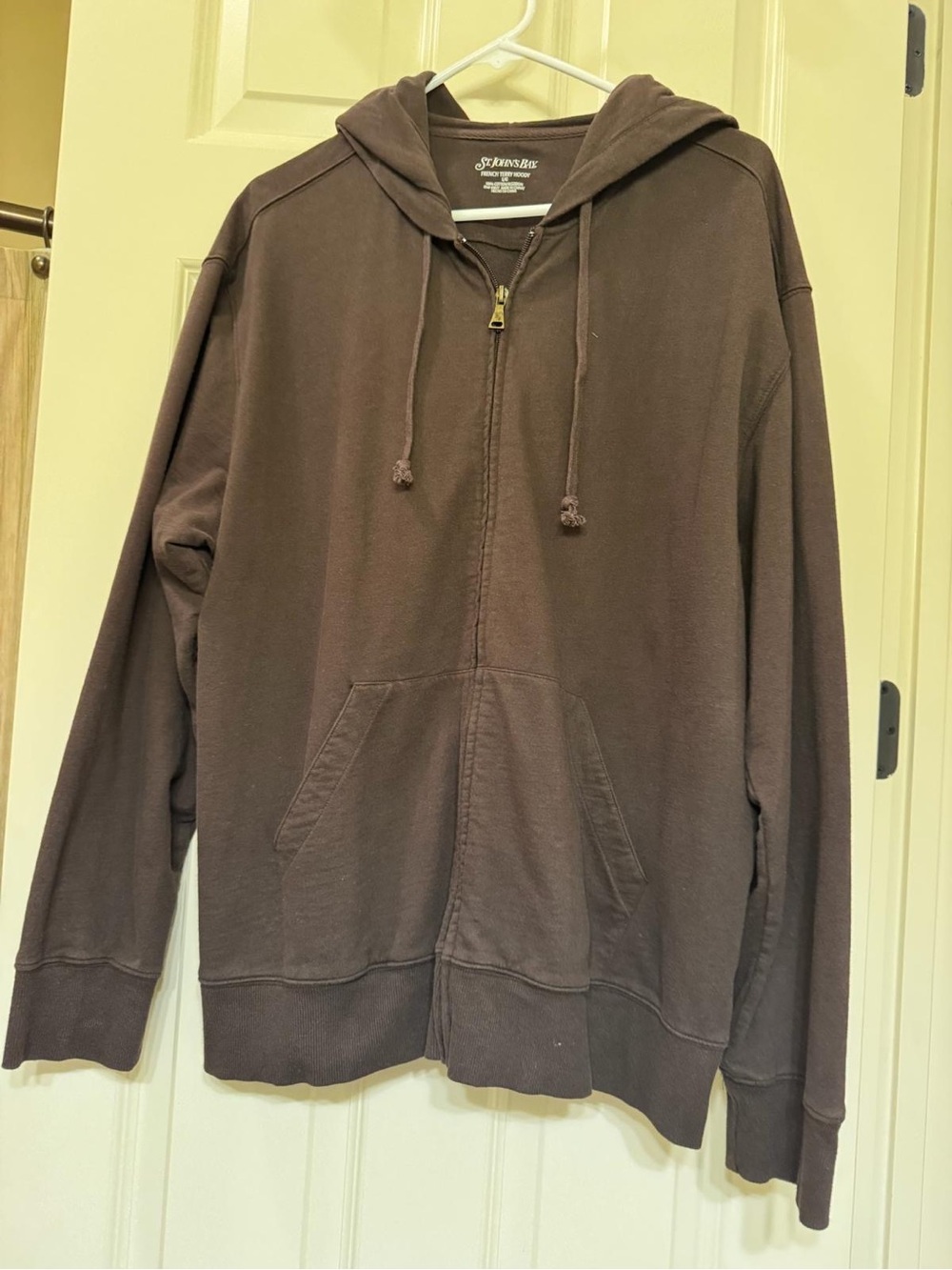 St. John's Bay Men's Zip-Up Hooded Sweatshirt - Chocolate Brown